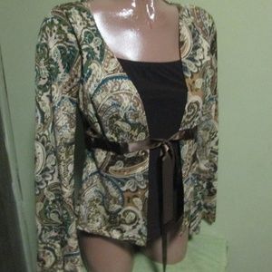 LA KHAKI TOP BLOUSE SIZE L